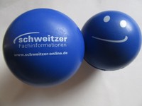 " SMILEY -  Anti-Stress-HANDTRAINER/ Anti-Stress-Ball " BALL  BLAU +Werb, NEU