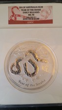 2013P Silver Australia Year of the Snake Rare Ngc Pf Ms 70 Kilo 10, 5, 2, 1,1 S
