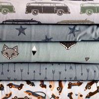 Maxi Stoffpaket - Kombi - Jersey - taubenblau - insg. 2,5 Meter Kinder Jungensto