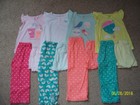 Lot of 12 Toddler Girl Pajamas size 5T Jumping Beans Top/Shorts/Pants