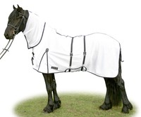 HKM Fliegendecke mit festen Halsteil Ekzemerdecke Cannes weiß blau rot 7023 