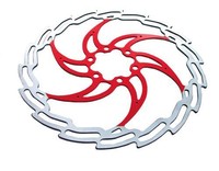 XLC Bremsscheibe 203 mm 6-Loch (IS2000) silber-rot hohe Wärmestandfestigkeit