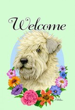 Garden Indoor/Outdoor Welcome Flag (Flowers) - Wheaten Terrier 630561