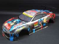 RC CAR KAROSSERIE 1:10 "NISSAN GTR" IN MANGA LACKIERUNG 190MM BREIT # HX037 