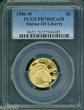 New listing
		1986-W $5 Proof Gold Commemorative Statue of Liberty Pcgs Pr-70 Pr70 Pf-70 Pf70