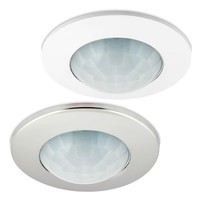 KWAZAR "S5" Decken Einbau Bewegungsmelder 360° 6 m 1-1200 W weiß chrom fuer LED