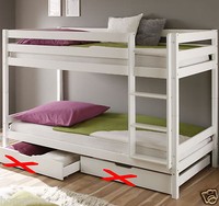 Kinderbett Etagenbett Weiss Hochbett Spielbett Kiefer Massiv Stockbett 90x200 cm