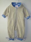 HANNA ANDERSSON Two in One Reversible Baby Bunting Bisque Blue 50 0-6 mos NWT