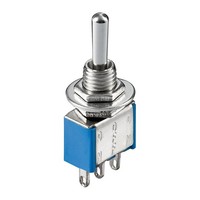 5 x Miniatur Kippschalter 1-polig 3 Kontakte Umschalter Ein / Aus / Ein 4299