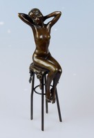 EROTIK NACKTE FRAU BRONZE SKULPTUR FIGUR