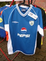 Seltenes Team Irland-Trikot,Umbro,blau,kurz,Gr.158-164,Training/WarmUp,Pepsi