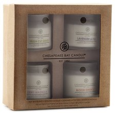 Chesapeake Bay Candle 4-Pack Glass Votives, Blood Orage, Fresh Cut Grass, & More
