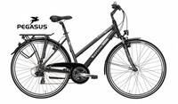Damen Trekking Fahrrad Pegasus Piazza 28 Zoll 21 Gang schwarz 53 cm 2016