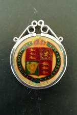 Superb 1887 Victorian Enamelled Shilling