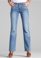 Damen Stretch-Jeans BOOTCUT, Lang Gr. 34 medium blue bleached used NEU 