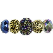 Star Glass Beads Large Hole Christmas Holiday Handmade Jewelry Bracelet Necklace