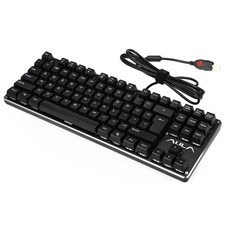 AULA F2012 Gaming Professional Blue Axis USB Wired Mechanical Keyboard Black