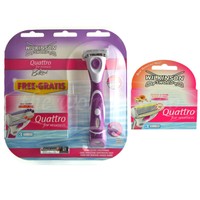7 Wilkinson Quattro for women Rasierklingen Papaya Pearl + Bikini Razor