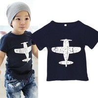 Fashion New Toddlers Baby/Kids Boys T-Shirt Short-Sleeved Plane Tees Cotton Tops