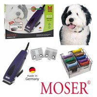 Profi Hunde Schermaschine Moser Rex 1233 + 8 Metallaufsätze + Feinschneidsatz!