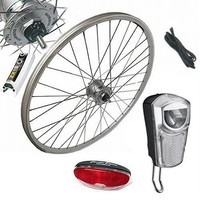 28" Vorderrad Laufrad Komplett-Set mit Nabendynamo Umrüstkit Union LED 35 Lux