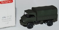 1:87 Wiking 6960225 Unimog 404 S Pritsche / Plane Bundeswehr in Olivgrün OVP H0