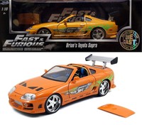 1995 Toyota Supra orange Fast & Furious Brian and in 1:18 Jada Toys 97505