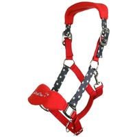 HKM Halfter -Bibi&Tina Stars- jeansblau/rot NEU Shetty