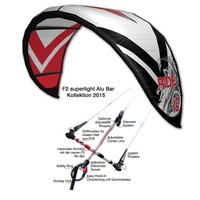 KITE SET F2 RIDE 2015 ~ 9 QM INKLUSIVE BAR ~ CROSSOVER DELTA KITE