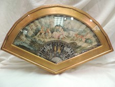 19th Century Hand-Painted French Framed Fan, Decorative Arts European