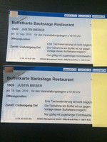 2x Justin Bieber Konzertkarten Inkl. Buffetkarten