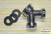 Y-Anschluss Doppelanschluß für 2 Geräte an einen Wasserhahn Zulauf mit Dichtung