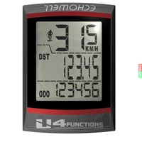 Echowell Fahrrad Computer U4 4 Funktionen Grau / rot Rad BIKE Tacho Tachometer k