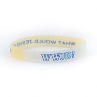 Armband "WWJD" - Silikon - gelb/blau (*NEU*) 