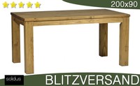 200x90 cm MASSIVHOLZ ESSZIMMERTISCH ESSTISCH TISCH MASSIV KÜCHENTISCH HOLZ EHELL