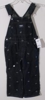 NWT OshKosh B'Gosh Toddler Boys Football Print Denim Overalls 4T Dark Wash $36