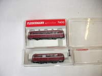 Fleischmann 7400 + 7401 K Schienenbus BR VT 95 + VS 95 Anhänger Top OVP N