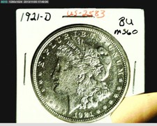 1921-D Silver Morgan, Bu High Grade, (2583)