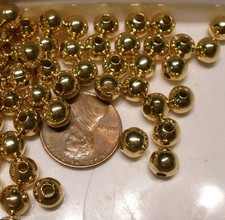 Gold Plated Round Smooth 6mm Beads Heavy Weight 250 pieces
