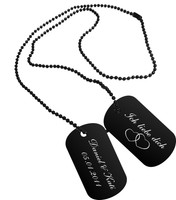 DogTags Erkennungsmarken Alu-schwarz-seidenmatt mit Gravur nach Wunsch.