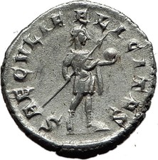 GORDIAN III 242AD Rome Authentic Genuine Ancient Silver Roman Coin Globe i59131