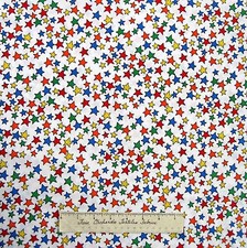 Nursery Baby Fabric - Rainbow Star Toss White - Benartex Kanvas Studio YARD