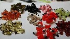 10  Dozen - Rubber Wax Worm Fly  - Mix  Wet Fly - Trout, Crappie, Pan Fish