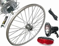 26" VR- Laufrad Komplett-Set mit Nabendynamo Umrüstkit Scheinwerfer/Rücklicht/Ka