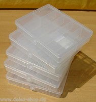 5 Stück Sortierkästen Sortierkisten Sortimentskästen 7 Fächer 160 x 122 x 30 mm 