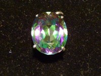 #5760# (S008-D) Schmuck-Anhänger "Green Mystic Fire TOPAS"