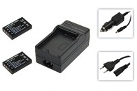 2x Akku Batterie 1600 mAh + PATONA Ladegerät für Traveler DV-10 HD