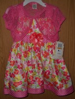 NWT SWEET HEART ROSE Toddler GIRLS Size: 3T DRESS  & LACE SHRUG SET