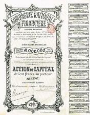 Belgium National Finance Company stock certificate 1898