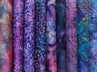 Purple Batiks Fabric 30 Pc. Jelly Roll 2.5" Strips 100% Cotton Sewing Crafts,